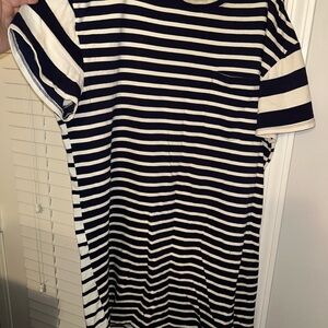 GAP Navy and Cream Striped Tee Dress